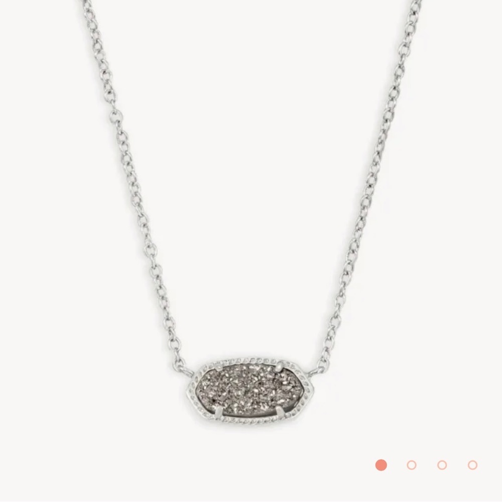 Kendra Scott Elisa Pendant Necklace in Silver Platinum Drusy